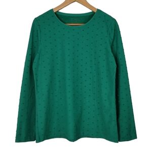 NWOT Talbots Women's Green Summer Pullover Long Sleeve Shirt Size S